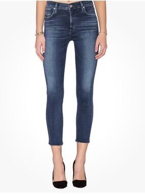 AGOLDE Sophie Crop Jeans Skinny Raw hem  Size 28 Med Wash